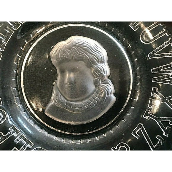 EAPG Clear Glass 8" ABC Childs Plate Girl - Pattern Glass - Picture 3 of 5